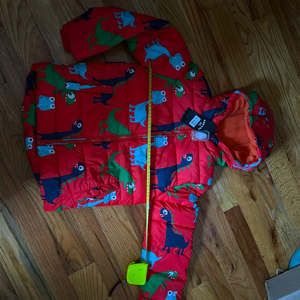 Red winter fall lightweight jacket coat dinosaur ski snow blue green boys girls